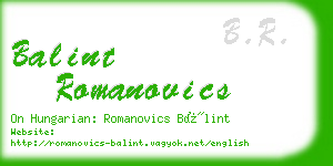 balint romanovics business card